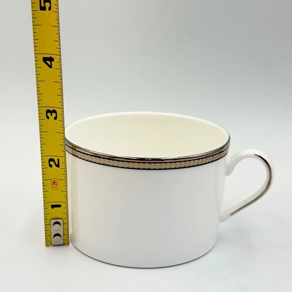 Kate Spade Lenox Sonora Knot Flat Cup and Saucer Set of 4 USA Discontinued